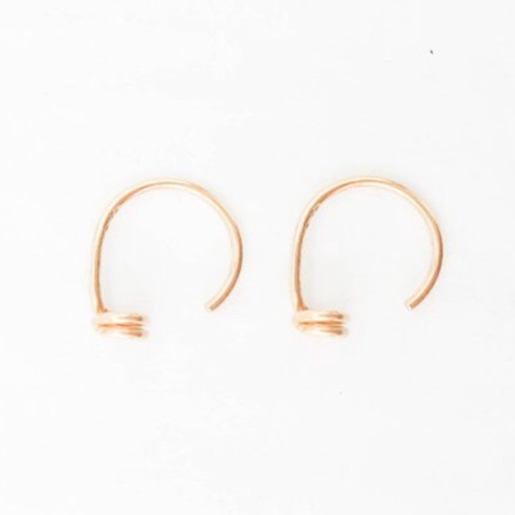 Fake Gauges - Open Circle Half Hug Hoop Earrings - Picture 3 of 7